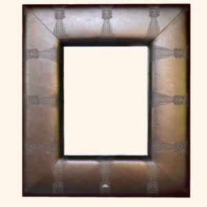 Fotolijst in brons leer met elegante crocoprint 115x100cm