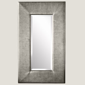 Grote passpiegel in brons krokodillenleer 190x110cm