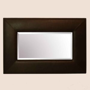 Spiegel met stoer bruin leer met 'leefsporen' 80x120cm