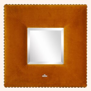 Spiegel met zachte velours en siernagels 55x55cm