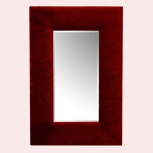 Spiegel met hippe oranje ribstof 120x80cm