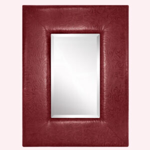 Spiegel met bloemenpatroon in leer 100x75cm