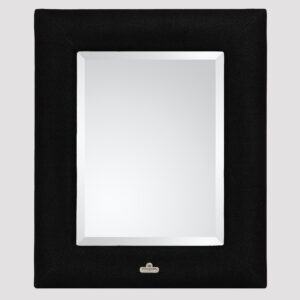 Spiegel met roggenleer 48x40cm